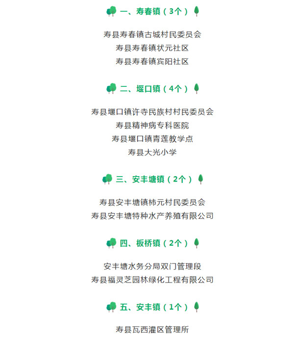 淮南壽縣30家單位擬命名為縣級“花園式單位”，有你的單位嗎？