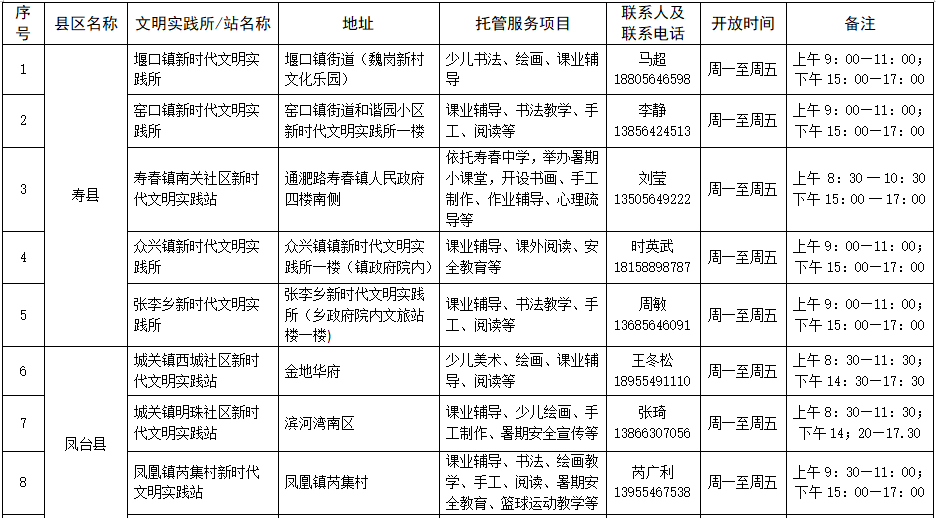 免費！淮南市暑假托管服務(wù)來(lái)了！